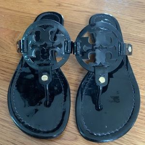 Black Patent Tory Burch Miller Sandals